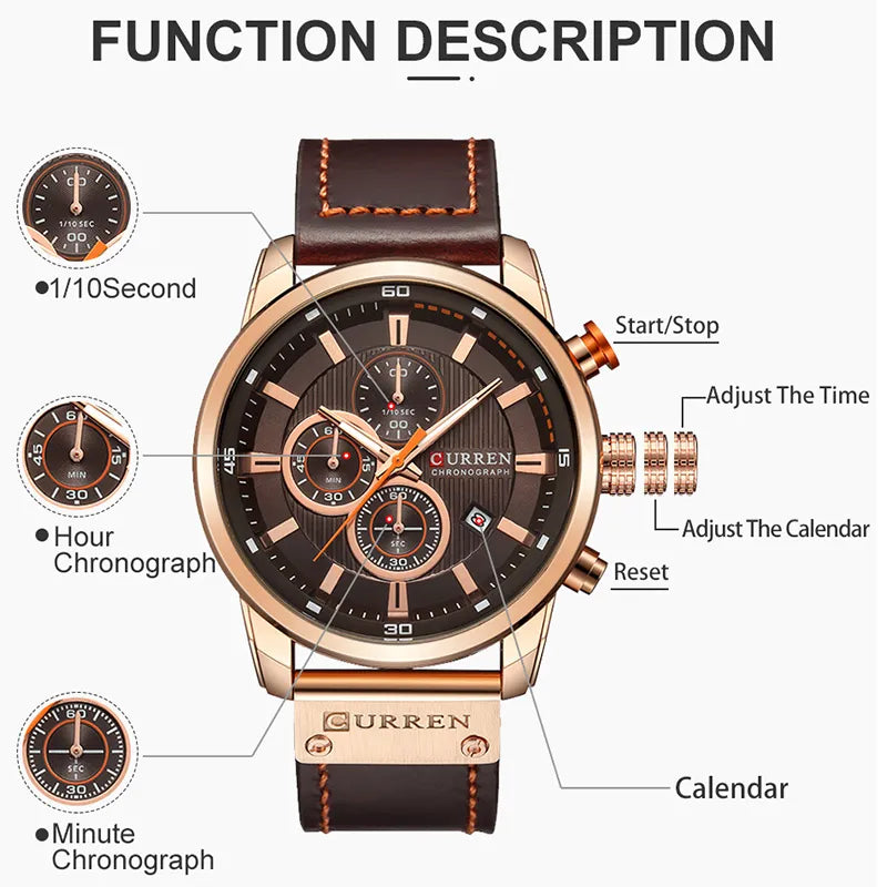 Brand Watch Men Leather Sports Watches Men's Army