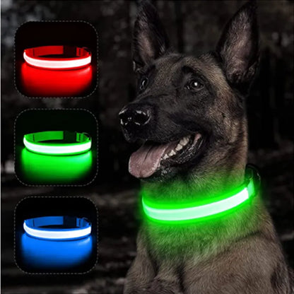 LED Glowing Dog Collar Night Anti-Lost Dog Light Harness