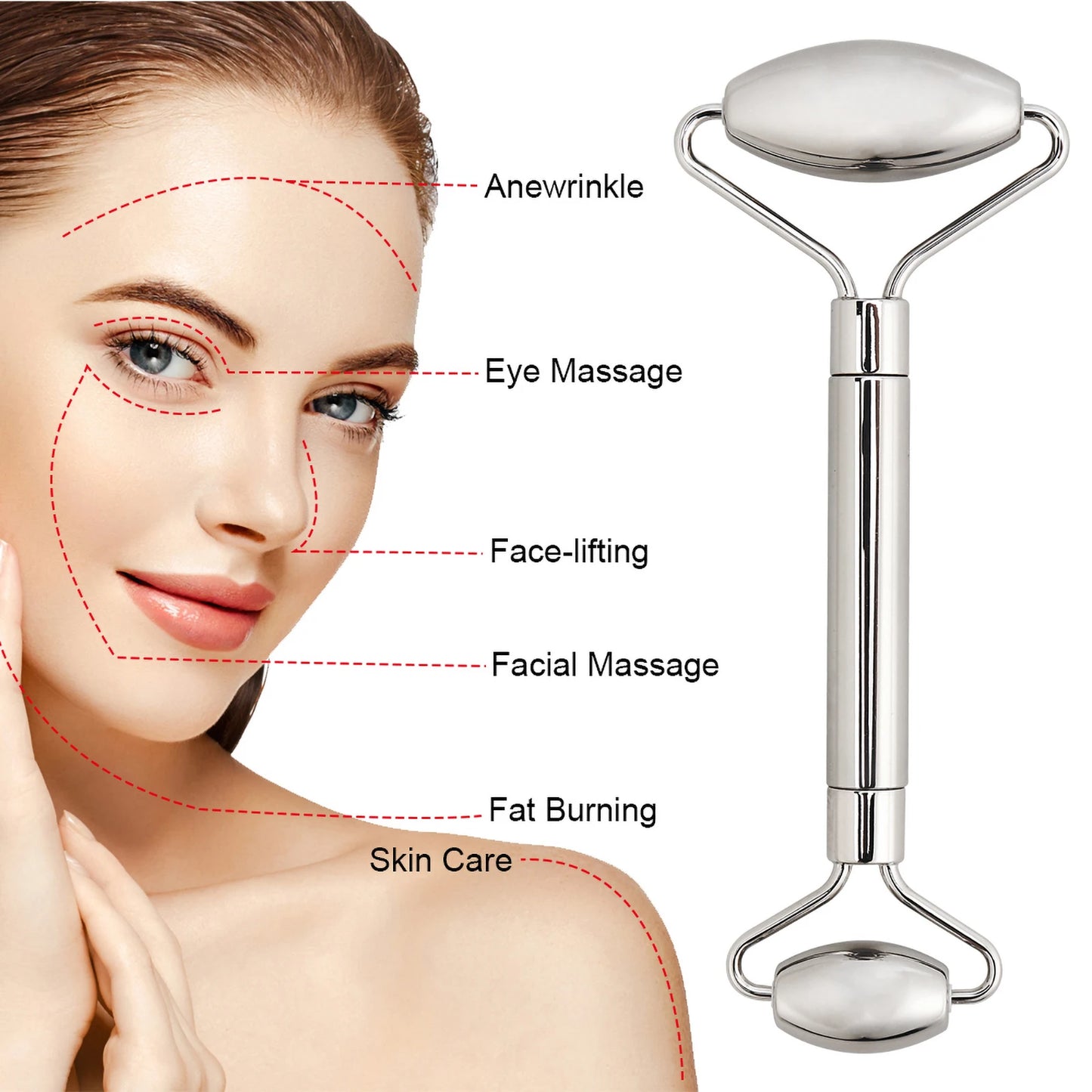 Stainless Steel Facial Roller Massager